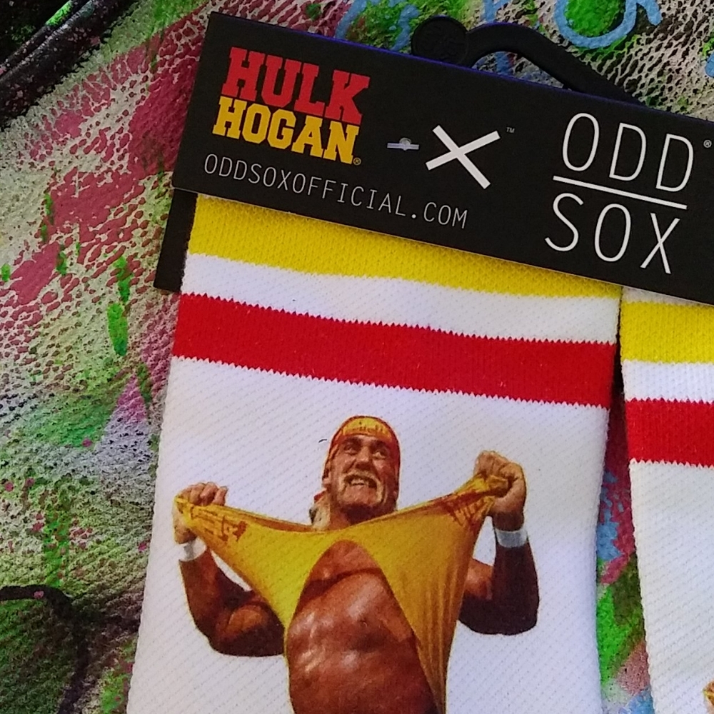 Odd SOX HULK HOGAN Crew Socks Men Hulkamania WWF